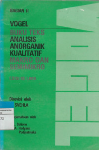 Image of VOGEL BUKU TEKS ANALISIS ANORGANIK KUALITATIF MAKRO DAN SEMIMIKRO BAG II